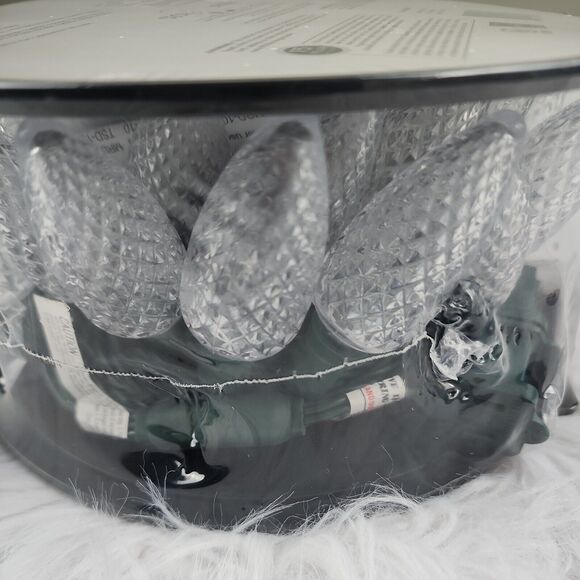 25 LED Faceted C9 Indoor Outdoor Celebrations Warm White Party String Lights - Picture 3 of 4